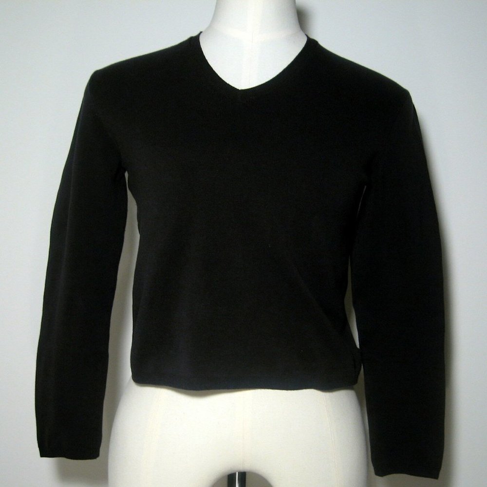 Dolce&Gabbana Black Long Sleeve V-Neck Stretch Top Size42